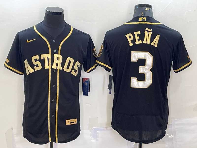 Men's Houston Astros #3 Jeremy Pena Black Gold Flex Base Stitched Jerseys,We sell and wholesale Men's Houston Astros #3 Jeremy Pena Black Gold Flex Base Stitched Jerseys on line form chian!